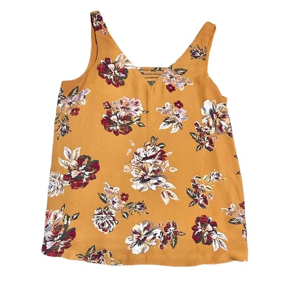 Maurices Tops Maurices Womens Mustard Yellow Floral Print